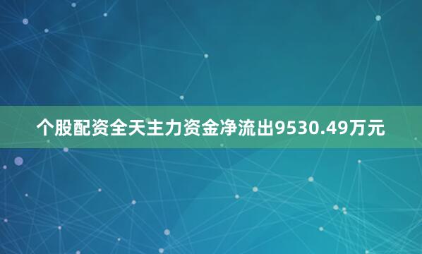 个股配资全天主力资金净流出9530.49万元